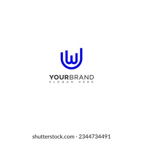WU, UW letter modern branding logo
