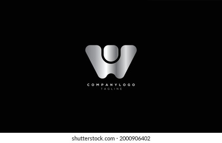 WU UW W AND U Abstract initial monogram letter alphabet logo design