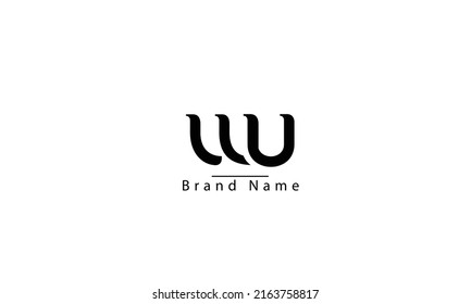 WU UW U plantilla de monograma abstracto del logotipo del vector