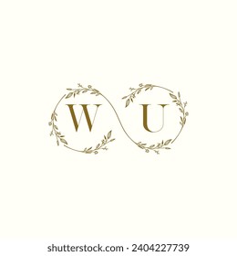 Infinito de boda WU en un elegante monograma con un diseño profesional de alta calidad que se imprimirá bien