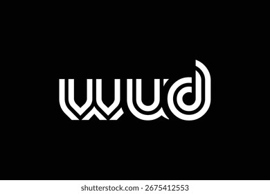 WUD Creative Unique Modern Letter Logo Design. Elegant Monogram Logo Design with Decorative Elements and Typography