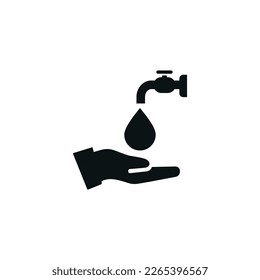 Icono plano de Wudhu aislado en fondo blanco. Vector de icono islámico. Vector de icono de Ramadán