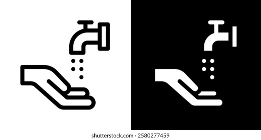 wudhu line and glyph icon, outline and glyph vector sign, linear and glyph style pictogram isolated on white and black. islamic Symbol, logo, icon, illustration