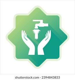 Wudu or Ablution before Islamic Prayer Icon