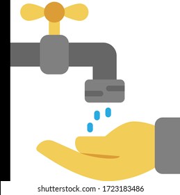 Wudu Concept,  Islamic procedure for cleansing parts of the body vector color icon design, Ramazan kareem and Islamic Symbols on white background,