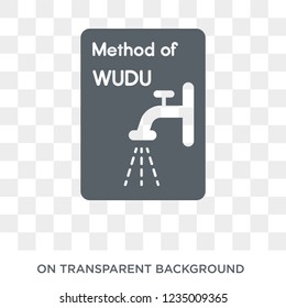 Wudu icon. Trendy flat vector Wudu icon on transparent background from Religion  collection. 