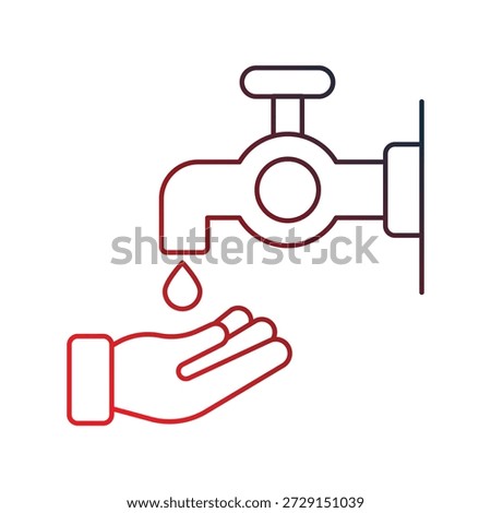 Wudu icon with white background vector stock illustration
