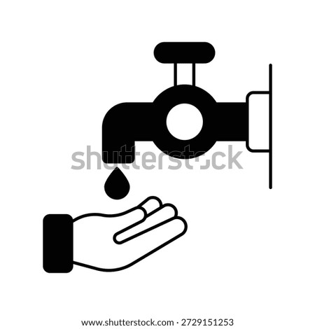 Wudu icon with white background vector stock illustration