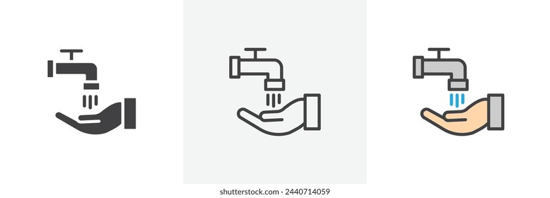 Wudu Ritual Cleansing in Islam Icons. Spiritual Purification and Ablution Symbols