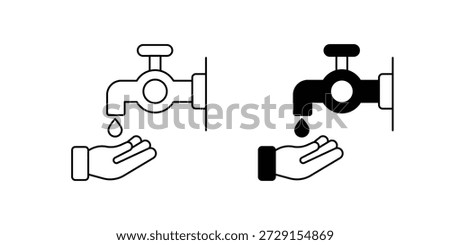 Wudu set icon with white background vector stock illustration