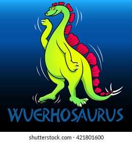 Wuerhosaurus cute charcater dinosaurs .