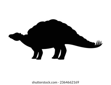 Wuerhosaurus Dinosaur Silhouette Vector Isolated on White Background