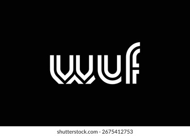 WUF Creative Unique Modern Letter Logo Design. Elegant Monogram Logo Design with Decorative Elements and Typography