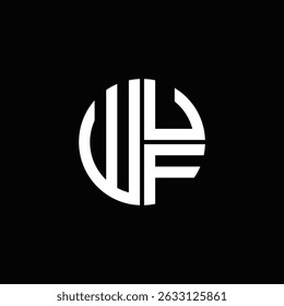 WUF logo WUF icono WUF monograma WUF letra minimalista Círculo plano Diseño de logotipo abstracto moderno único.
