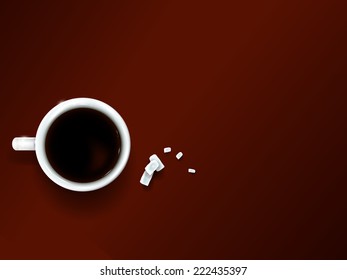 Wught mug of coffee. Vector eps 10