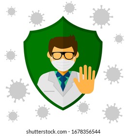 Wuhan China corona virus disease, Covid-19 or 2019-nCoV vector illustration.