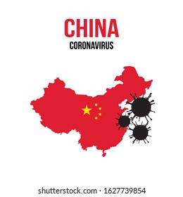 Wuhan, China coronavirus 2019-nCoV concept. Chinese virus. Template for background, banner, poster and infographic with text inscription. Vector EPS10 illustration