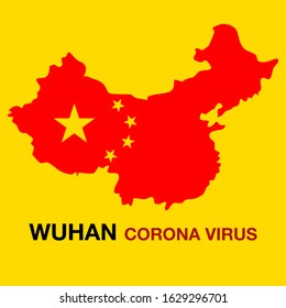 Wuhan, China coronavirus 2019-nCoV concept.Template for background, banner, poster and infographic with text inscription. Vector illustration.