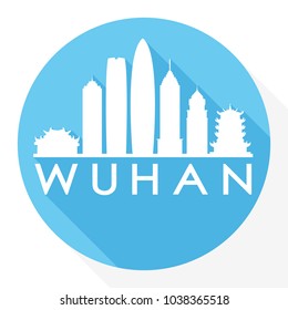 Wuhan China Flat Icon Skyline Silhouette Design City Vector Art