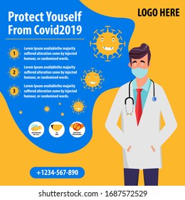 Wuhan corona virus illustration. Covid2019 Banner, Corona virus vector