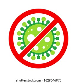 Wuhan Corona Virus, nCOV, MERS-CoV Middle East Respiratory Syndrome Coronavirus Stop, Block, Anti Stamp. Vector 2019-2020. Warning Sign, Protection Symbol, Risk Zone. Chinese Deadly Pneumonia Disease