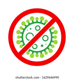 Wuhan Corona Virus, nCOV, MERS-CoV Middle East Respiratory Syndrome Coronavirus Stop, Block, Anti Stamp. Vector 2019-2020. Warning Sign, Protection Symbol, Risk Zone. Chinese Deadly Pneumonia Disease