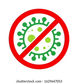 Wuhan Corona Virus, nCOV, MERS-CoV Middle East Respiratory Syndrome Coronavirus Stop, Block, Anti Stamp. Vector 2019-2020. Warning Sign, Protection Symbol, Risk Zone. Chinese Deadly Pneumonia Disease