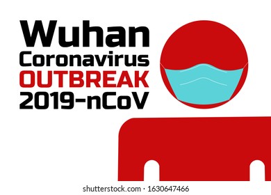 Wuhan coronavirus 2019-nCoV concept. Chinese virus. Template for background, banner, poster with text inscription. Vector EPS10 illustration