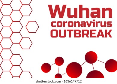 Wuhan coronavirus 2019-nCoV concept. Chinese virus. Template for background, banner, poster with text inscription. Vector EPS10 illustration