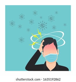 Wuhan coronavirus 2019-nCoV concept. man wear surgical masks Vector illustration