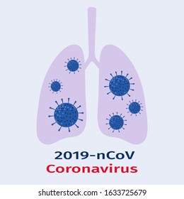 Wuhan coronavirus 2019-nCov concept. Virus pneumonia. Dangerous virus outbreak in China. Global epidemic. Vector illustration.