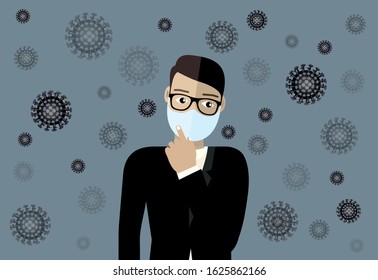 Wuhan coronavirus 2019-nCoV concept.Dangerous chinese nCoV coronavirus, SARS pandemic risk alert. Chinese virus. Vector illustration