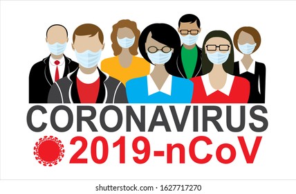 Wuhan coronavirus 2019-nCoV concept.Dangerous chinese nCoV coronavirus, SARS pandemic risk alert. Chinese virus. Vector illustration