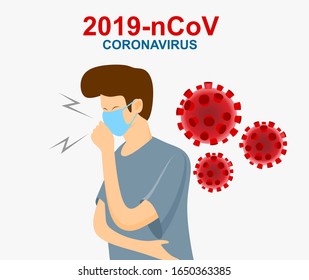 Wuhan coronavirus 2019-nCoV concept.Dangerous chinese nCoV coronavirus, SARS pandemic risk alert. Chinese virus. Vector illustration