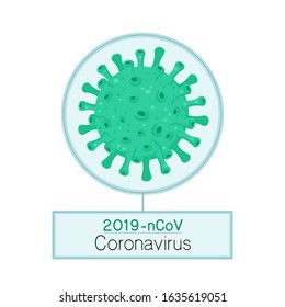 Wuhan coronavirus 2019-nCoV concept.Vector flat illustration icon design. Dangerous chinese nCoV coronavirus, Isolated on white background.