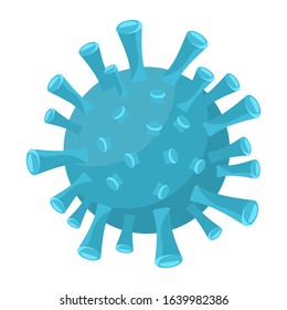 Wuhan coronavirus 2019-nCoV isolated on white background. Blue virus bacteria. Dangerous chinese nCoV coronavirus. Vector illustration for any design.