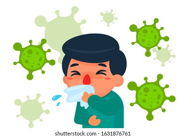 Wuhan coronavirus 2020.Flat Vector illustration