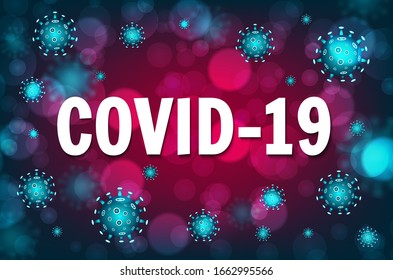 Wuhan coronavirus COVID-19 outbreak concept. Coronavirus danger and public health risk disease and flu outbreak. Pandemic medical concept with dangerous cells. Vector illustration