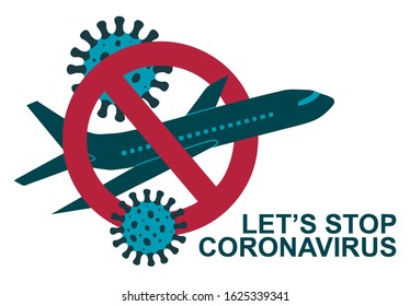 Wuhan travel ban due to Coronavirus CoV spread around the world. Awareness campaign banner. Health and medicine concept. Flat vector illustration.