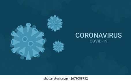 Wuhan virus disease, coronavirus 2019-ncov on blue background, vector illustration