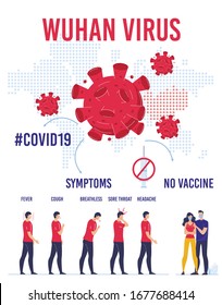 Wuhan Virus World Transmission Risk. Grundlegende Schutzmethode in Impfstofffehlen Infografik. Beschreibung der Hauptcov-Infektionssymptome.Koronavirus-Pandemie. Covid19 Virale Outbreak Illustration