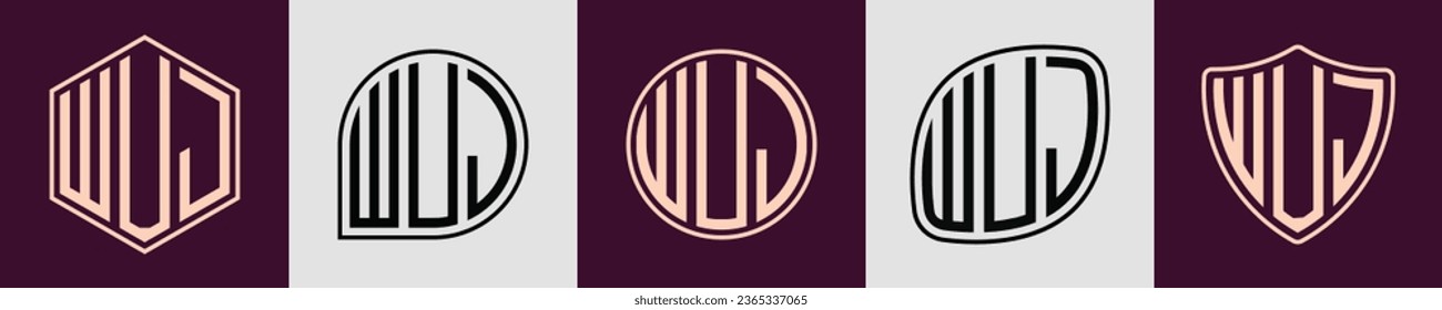 WUJ modern initial monogram logo design vector. It will be suitable for which company or brand name start those initial.