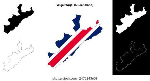 Wujal Wujal (Queensland) outline map set