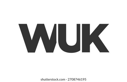 Modelo de design de logotipo WUK com texto em negrito forte e moderno. Logotipo vetorial inicial com tipografia simples e mínima. Identidade de empresa moderna ideal para a presença de marca de empresas.