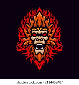 wukong masscot illustrtion premium vector