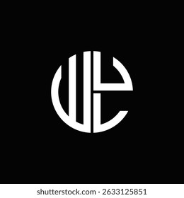 WUL logo WUL icono WUL monograma WUL letra minimalista Círculo plano Diseño de logotipo abstracto moderno único.
