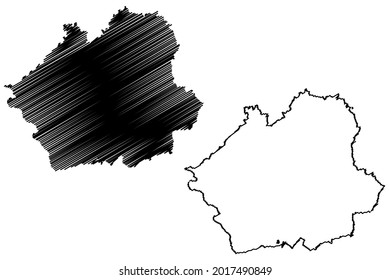 Wunsiedel district (Federal Republic of Germany, rural district Upper Franconia, Free State of Bavaria) map vector illustration, scribble sketch Wunsiedel map