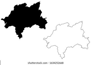 Wuppertal City (Federal Republic of Germany, North Rhine-Westphalia) map vector illustration, scribble sketch City of Wuppertal map