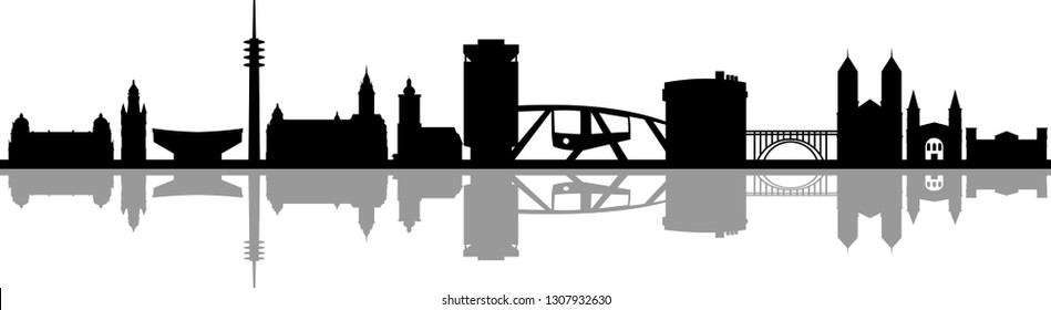 Wuppertal City Skyline Stock Vector (Royalty Free) 1307932630 ...