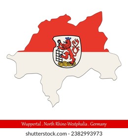 Wuppertal Flag - North Rhine-Westphalia,Germany (EPS)